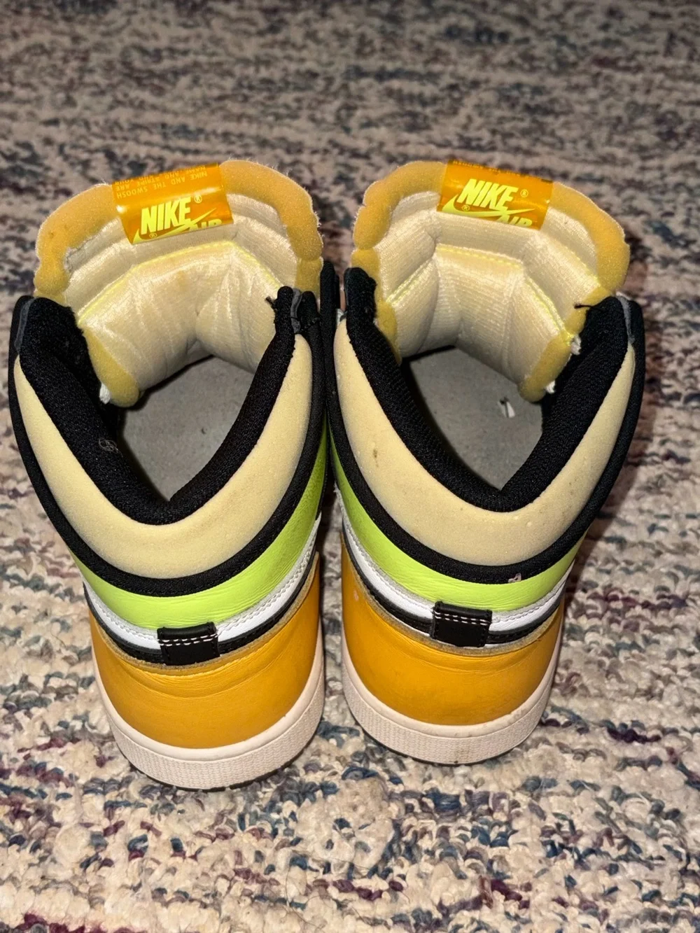 Jordan Men’s High-Top Sneakers - White Black Yellow Lime
